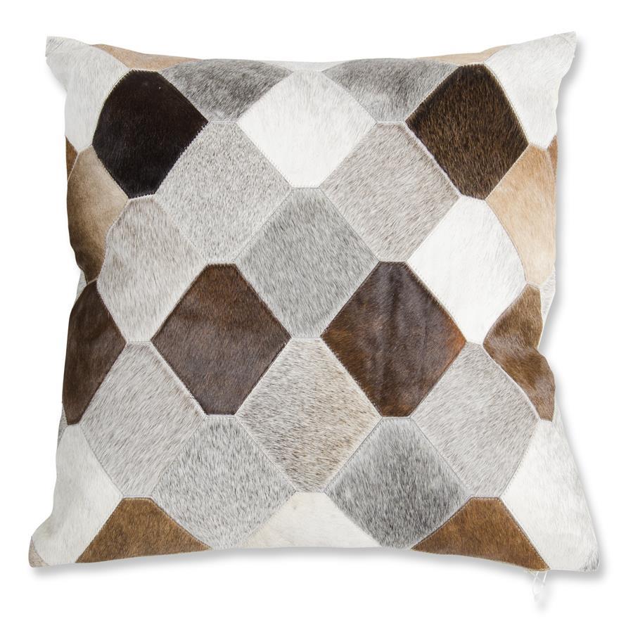 Honeycomb Hide Pillow with Linen Back 18”