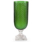 Hobnail Pedestal Glass Vase, Emerald Green