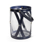 Glass Lantern with Royal Blue Leather Straps, Large