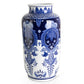 Ceramic Royal Blue & White Vase , Tall