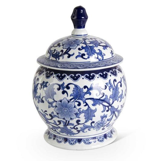 Ceramic Royal Blue and White Lidded Ginger Jar
