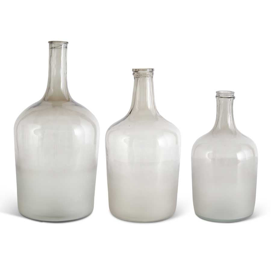 Gray Glass Bottle with Frosted Bottom (Various Sizes)