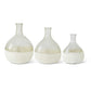 Round Glass Bottle Vase with Frosted Bottom (Various Sizes)