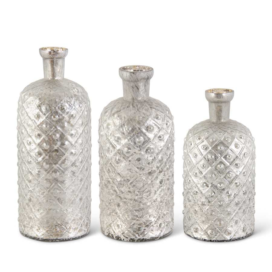 Criss Cross Mercury Glass Vase (Various Sizes)