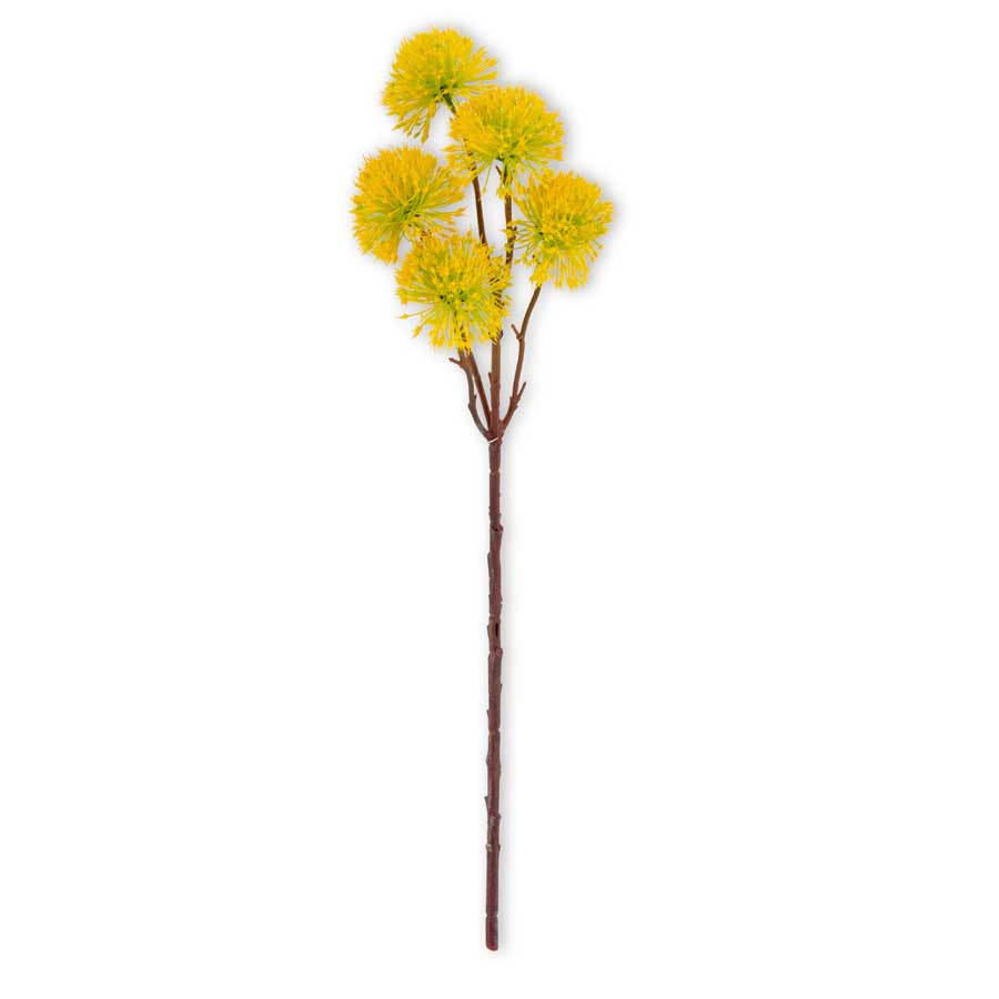 21" Centaurea Thistle Spray, Yellow