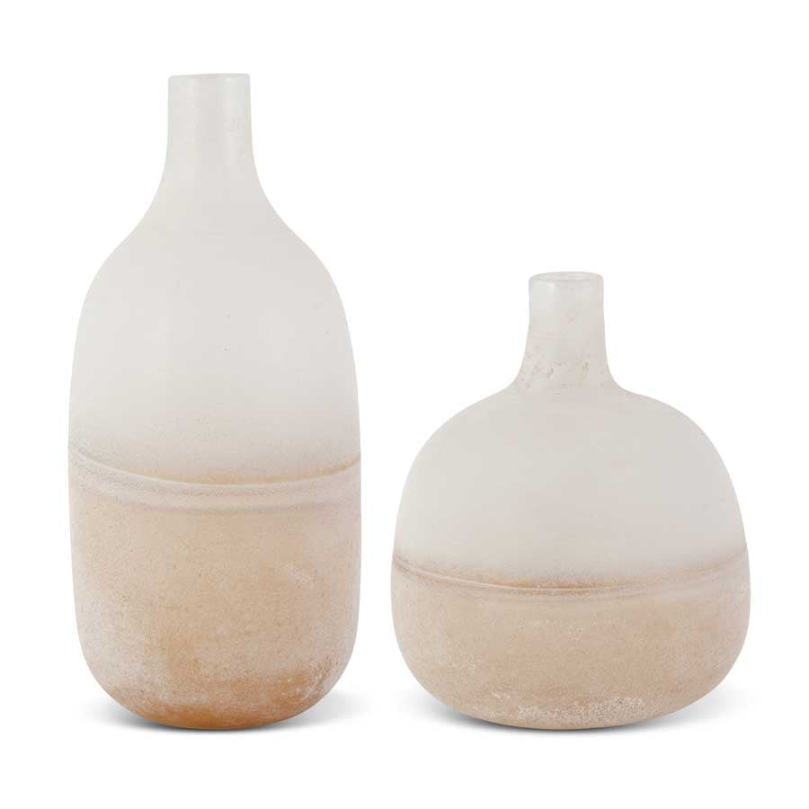 Tan Frosted Ombre Glass Bottle (Various Sizes)