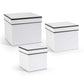 White & Black Square Plastic Lined Nesting Box (Various Sizes)