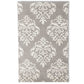 Gray with Cream Damask Hand-Tufted Area Rug  8' x 10'
