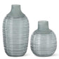 Frosted Sage Green Ribbed Bottle Neck Vase (Various Sizes)