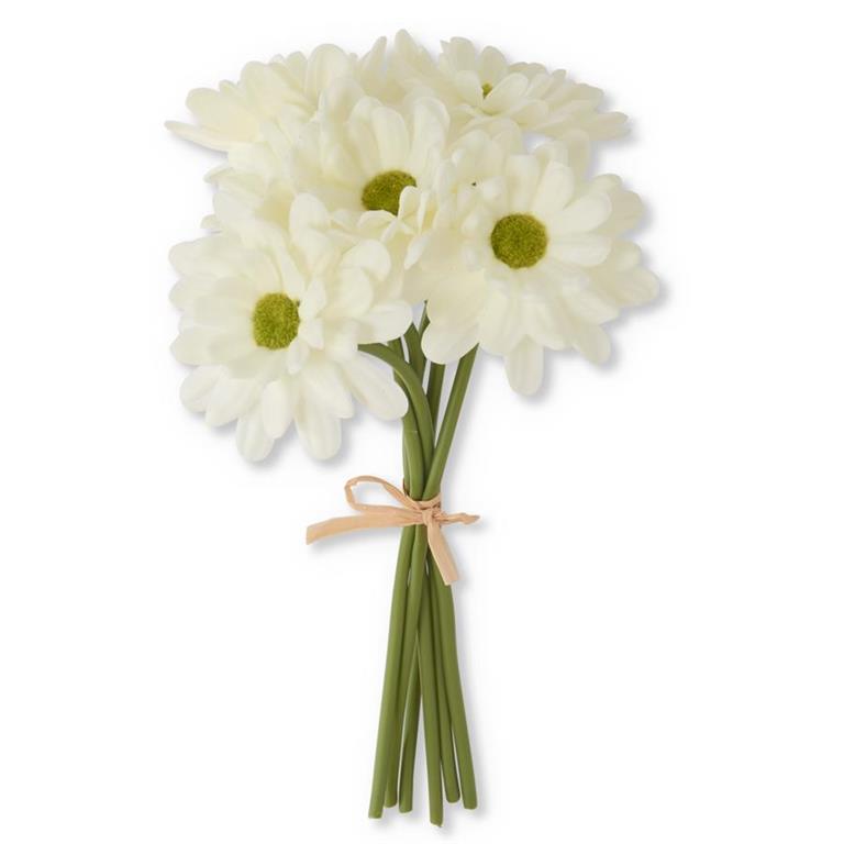 10" White Real Touch Daisy Bundle (6 Stem)