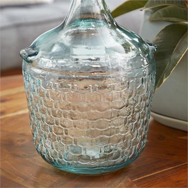 Basket Weave Glass Bottle Vase