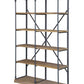 Industrial Wood & Metal Bookcase, 2-Section