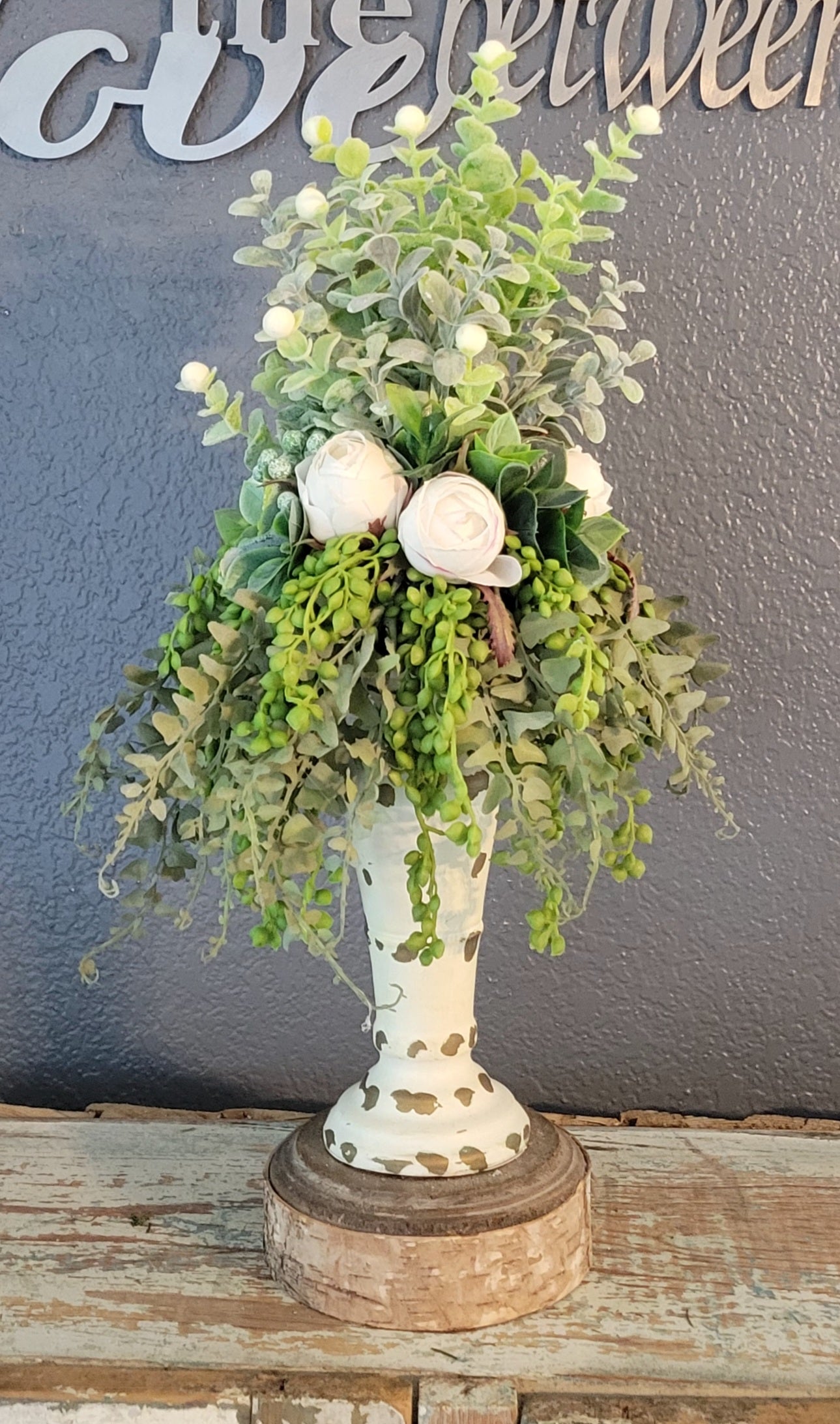 11"Tall Neutral Candle Topper