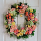 24" Everyday Wreath With Orange And Pink