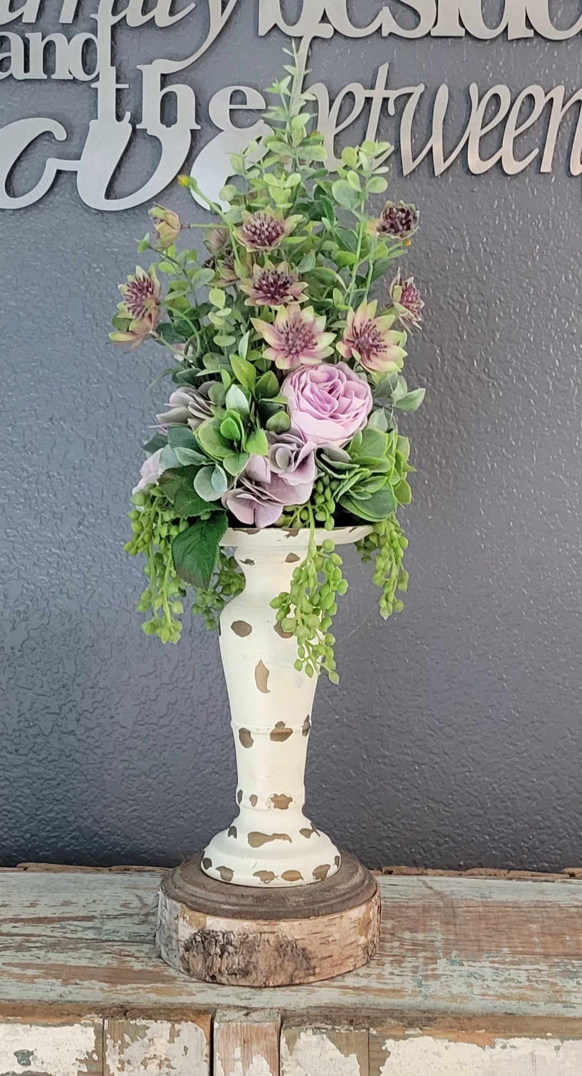 9" Tall Purple Candle Topper