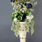 12" Tall Candle Topper With Navy