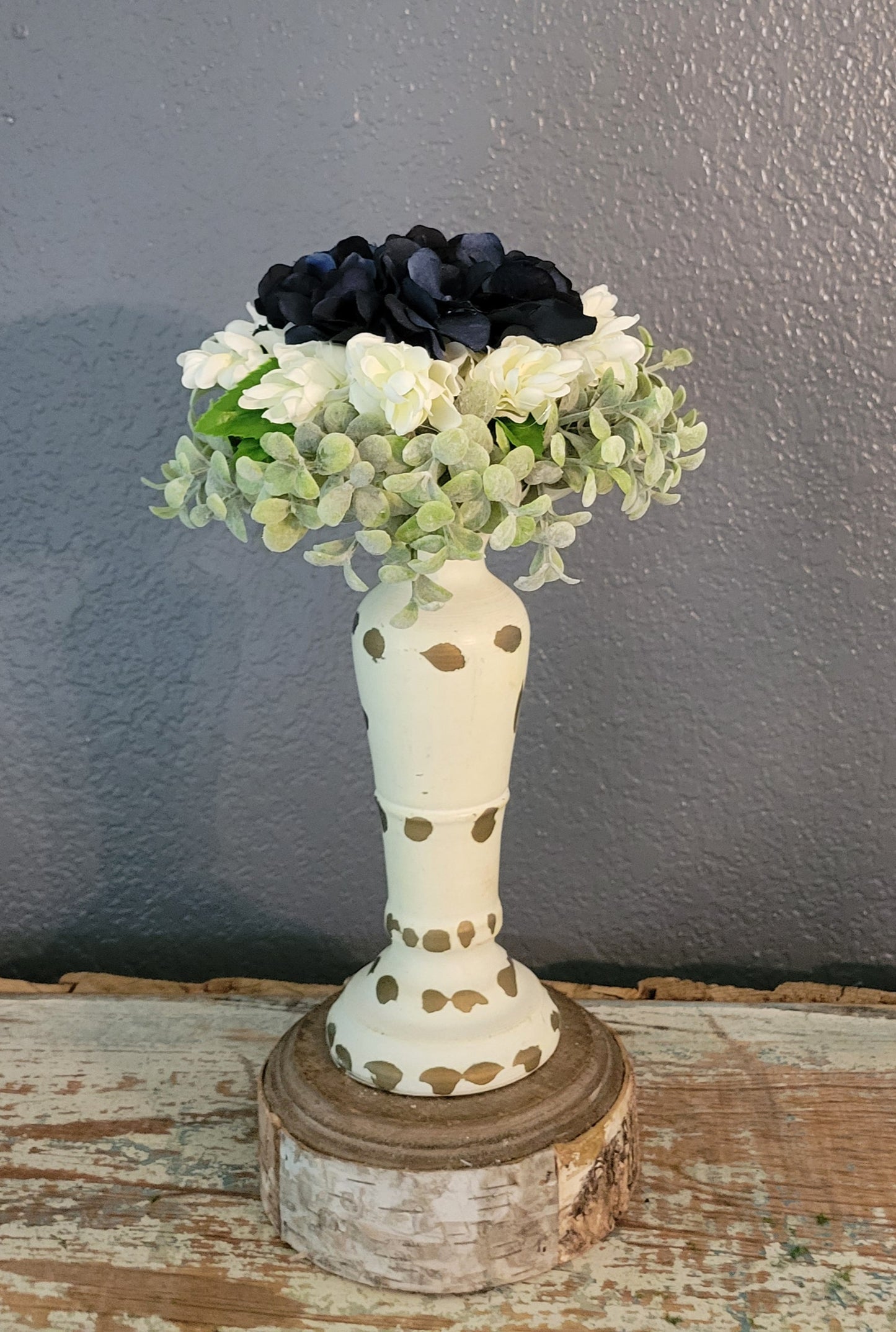 Navy And Cream Floral Orb