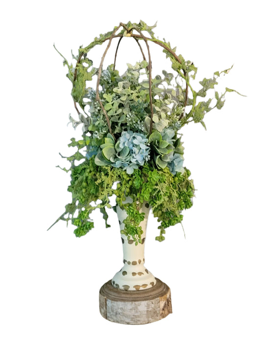 Teal Grapevine Candle Topper