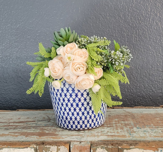 Blue And Cream Arrangement