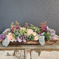 Wood Bowl Arrangement With Lilac