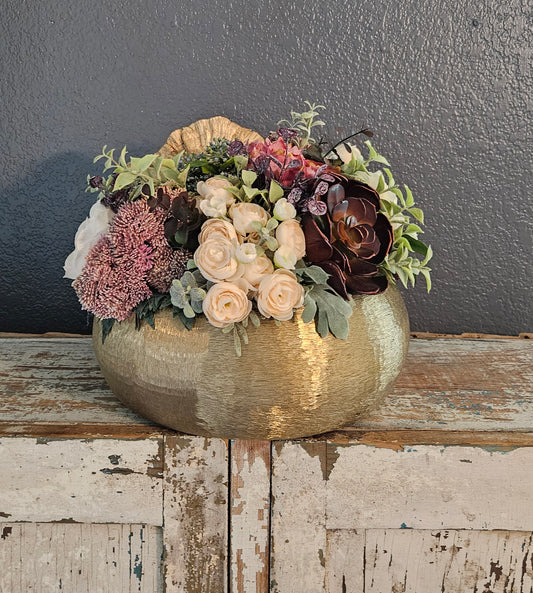 Mauve And Gold Centerpiece