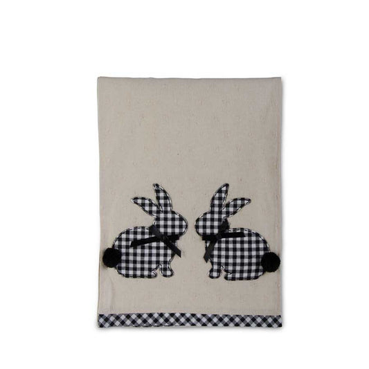 Black & White Gingham Easter Bunny Table Runner