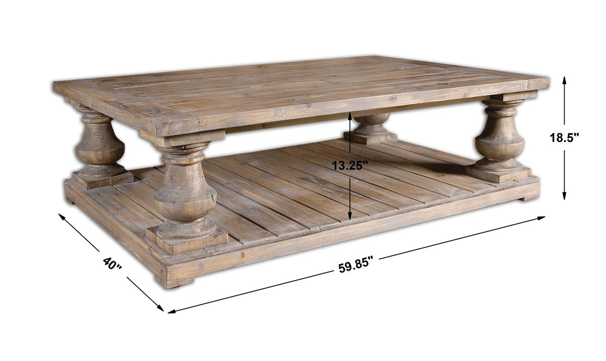Chunky Leg Solid Wood Coffee Table