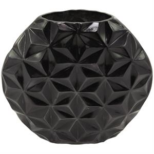 Cosmopolitan Black Aluminum Geometric Vase