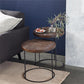 Brown Metal Contemporary Accent Tables, Set of 2