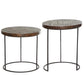 Brown Metal Contemporary Accent Tables, Set of 2