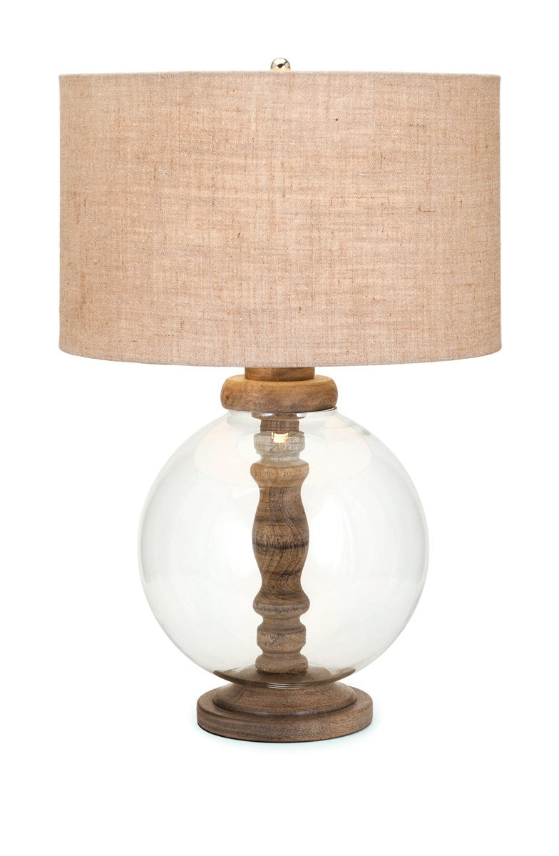 Wood and Orb Lamp