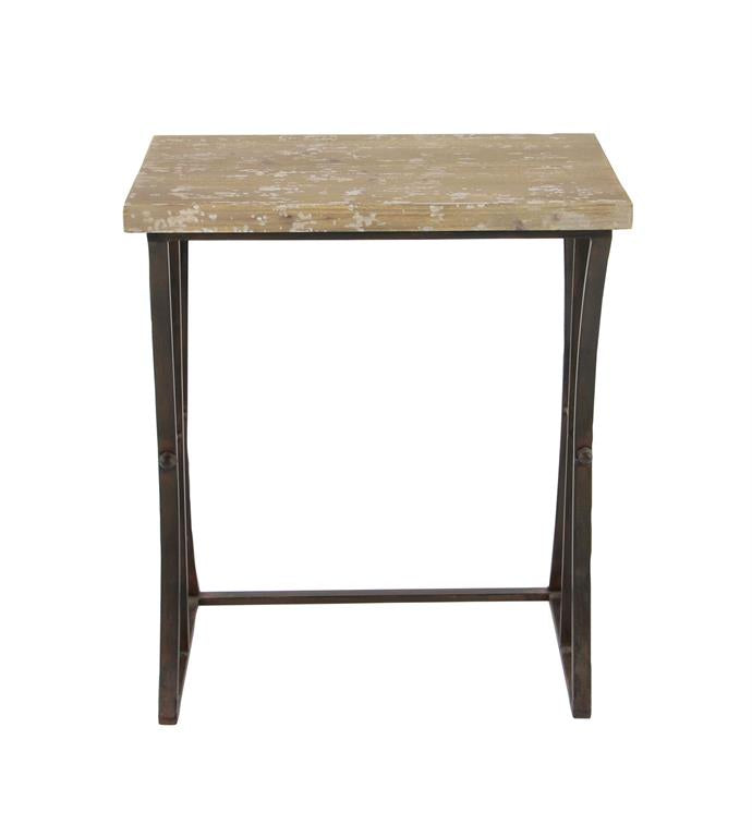 Wood & Metal Accent Nesting Tables, Set of 3