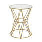 Metal and Glass Round Side Table