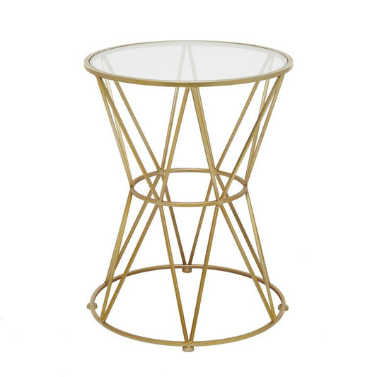 Metal and Glass Round Side Table