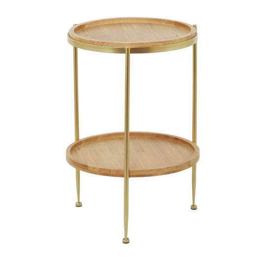 Brown Metal Contemporary Accent Table