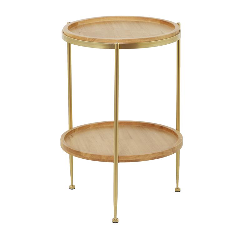 Brown Metal Contemporary Accent Table
