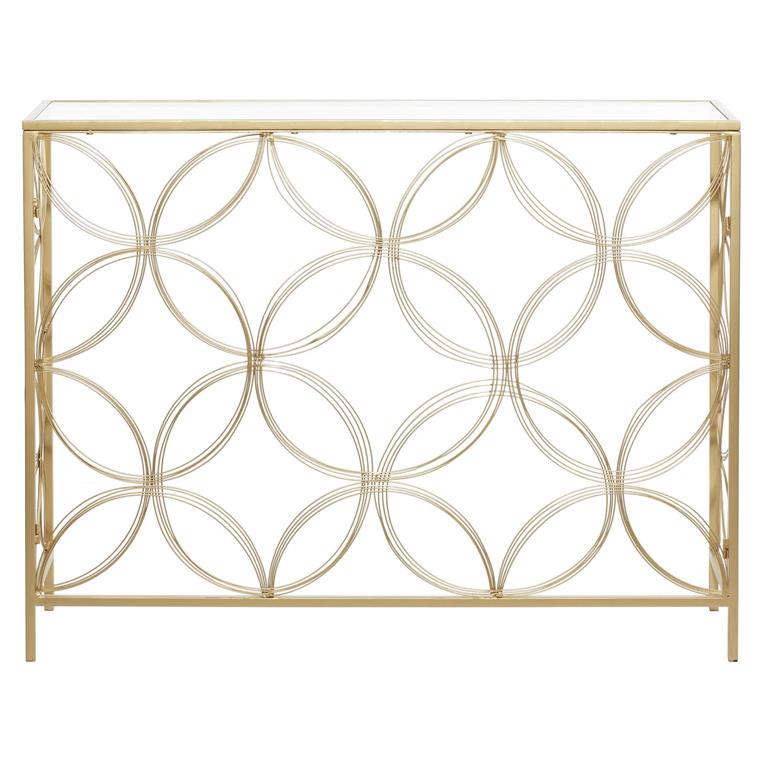 Gold Metal Contemporary Console Table