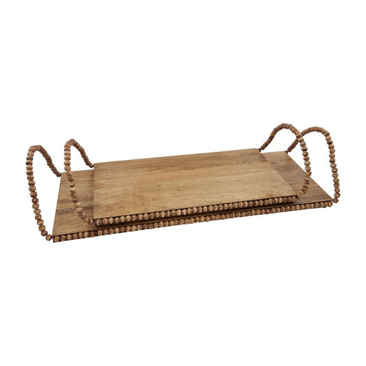 Beaded Wood Tray, Rectangular (Various Sizes)