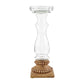 Glass & Beaded Wood Candleholders, Set of 3