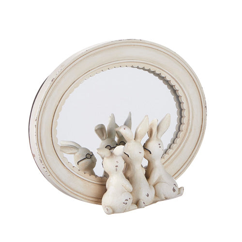 Rabbits with Glasses Mirrored Decor