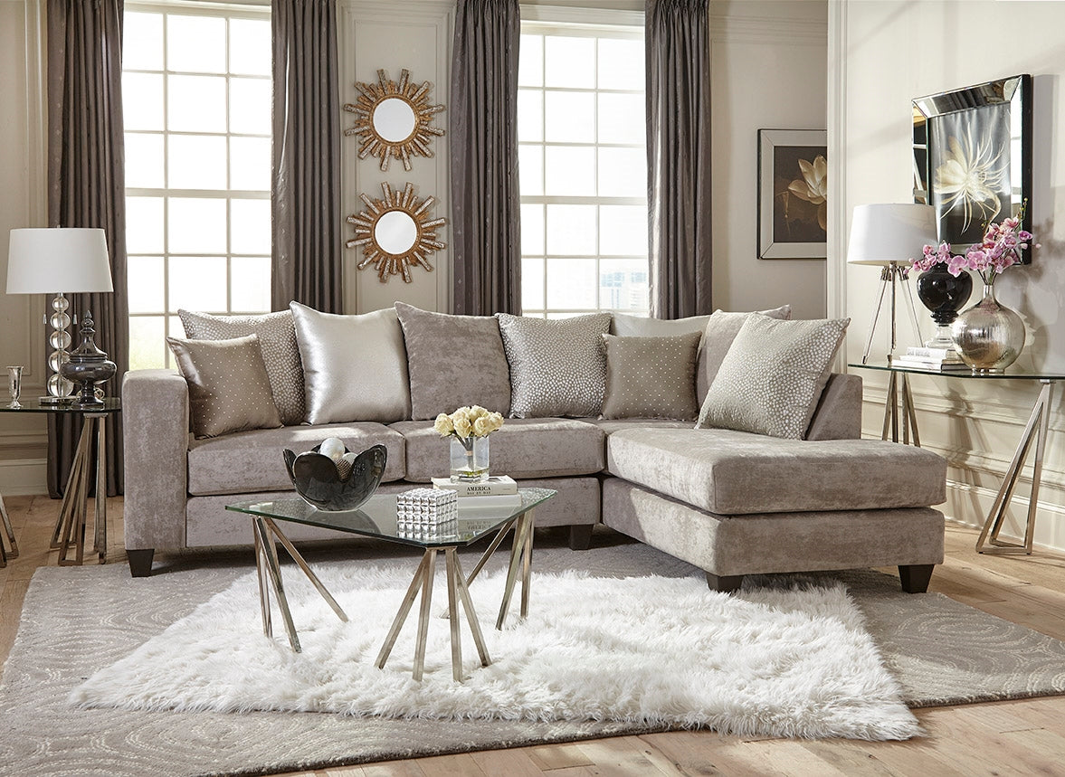 Holly Sectional, Silver