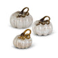 Cream and Gold Handblown Glass Pumpkin (Various Sizes)