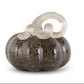 Gray Brown Handblown Glass Pumpkin