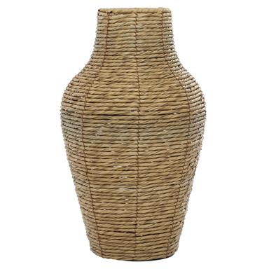 Faux Seagrass Tall Vase, Brown (Various Sizes)