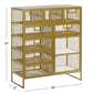 Gold Metal Contemporary Storage Cart