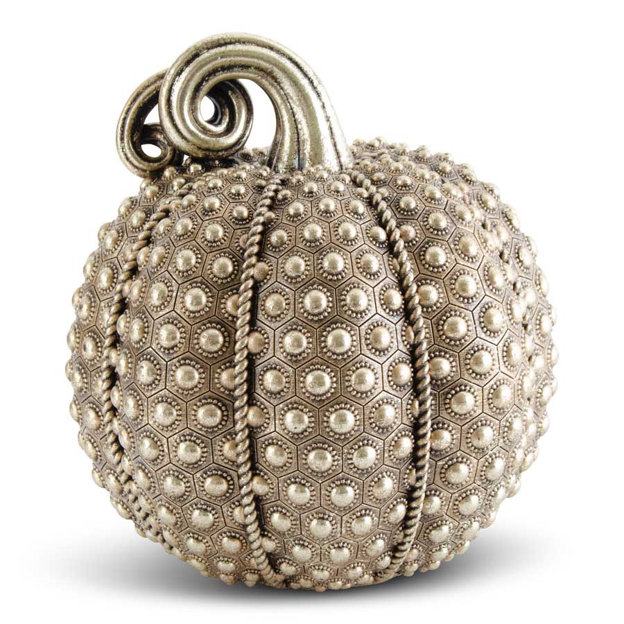 Resin Antique Gold Rivit Textured Pumpkin