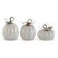 Gray Ceramic Pumpkin with Metal Stem (Various Sizes)