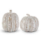 Whitewashed Resin Beaded Pumpkin (Various Sizes)