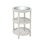 Wood & Mirror White Accent Table