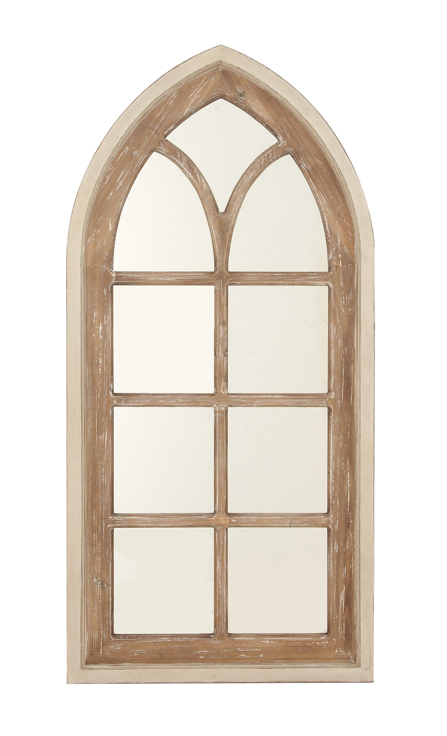 Arched Wooden Wall Mirror